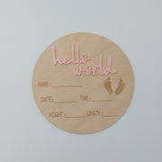 Houten mijlpaalkaart 'Hello World' kleur - Studio Blooming