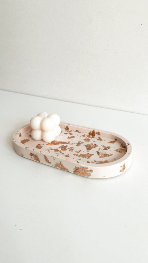 Tray golden met mini-bubblekaars - Studio Blooming